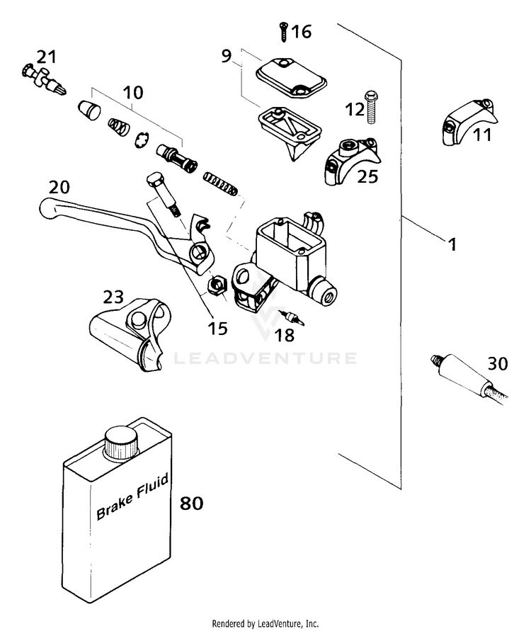 Hand Brake Cylinder 640 LC4-E Chassis - 2000 Schematic