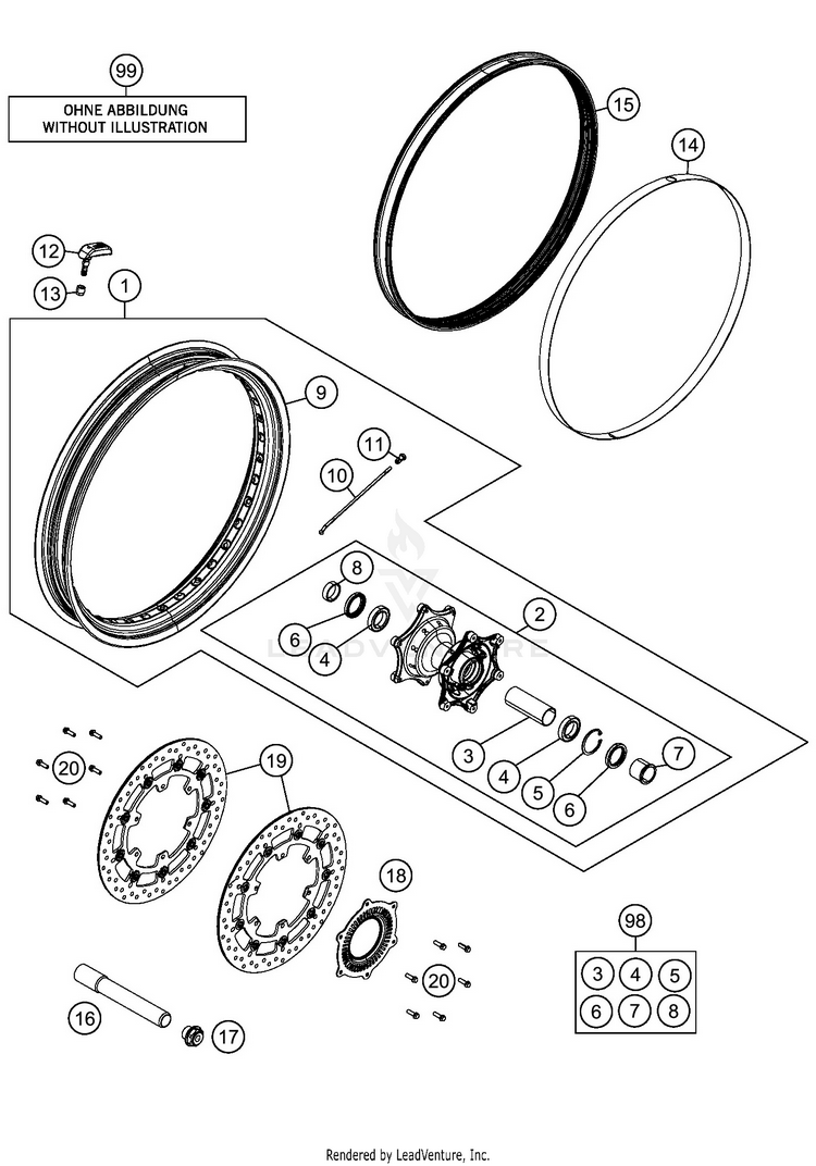 Front Wheel 1290 SUPER ADVENTURE R CHASSIS - 2020 Schematic
