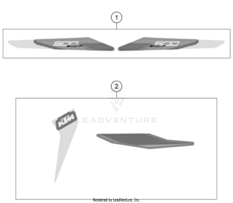 Decal 500 EXC-F US CHASSIS - 2022 Schematic