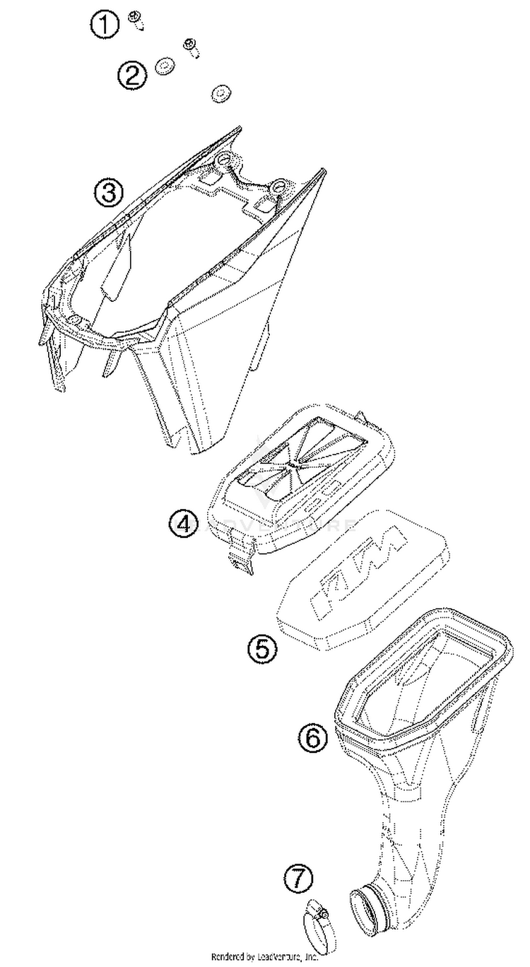 Air Filter Box 50 SX Chassis - 2012 Schematic