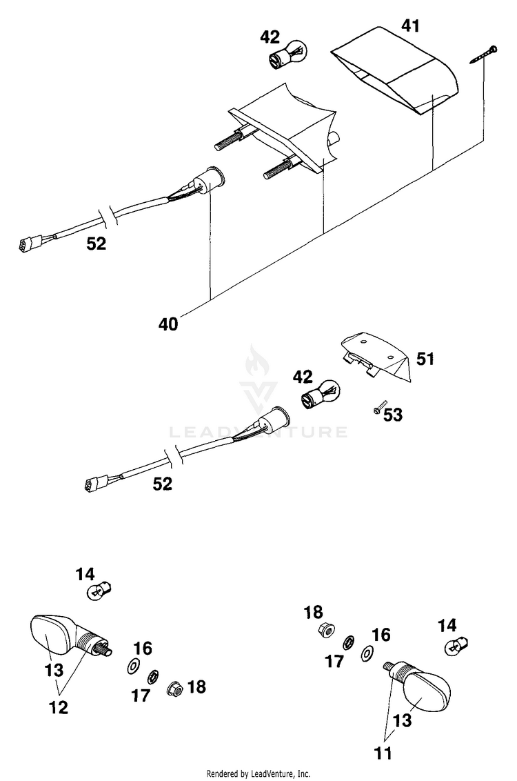 Flasher, Rear Light 125 EXC Chassis - 2000 Schematic