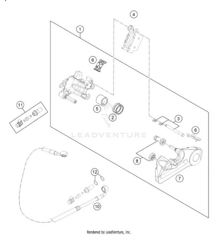 Bremszange Hinten 300 XC-W FACTORY EDITION CHASSIS - 2025 Schematic