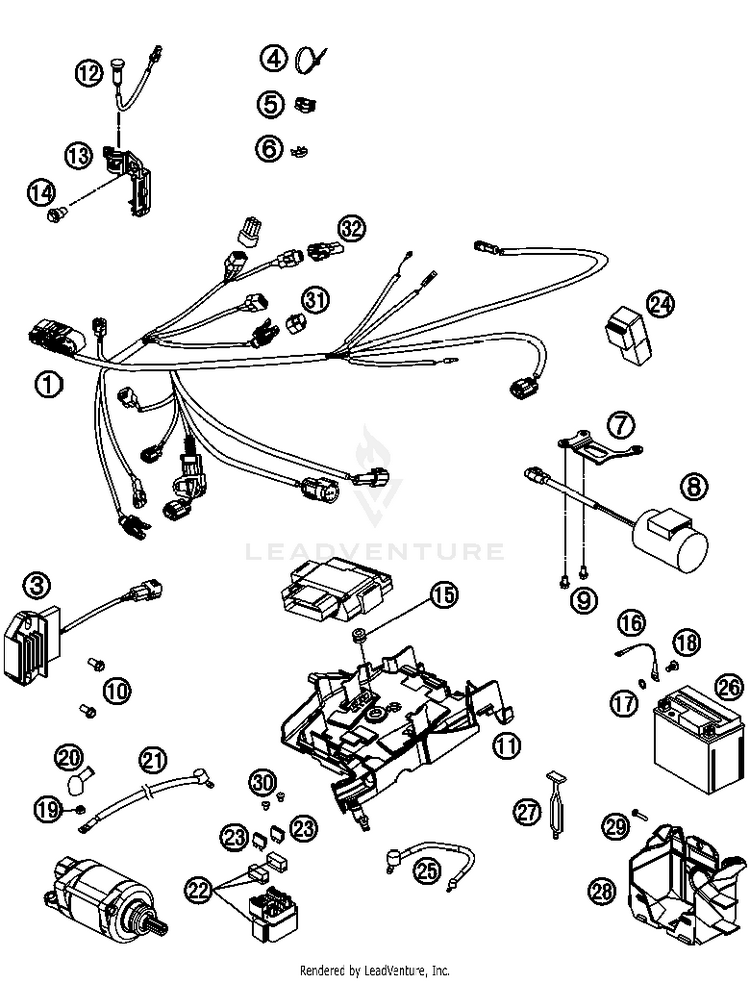 Wiring Harness 450 SX-F FACT. REPL. USA Chassis - 2012 Schematic