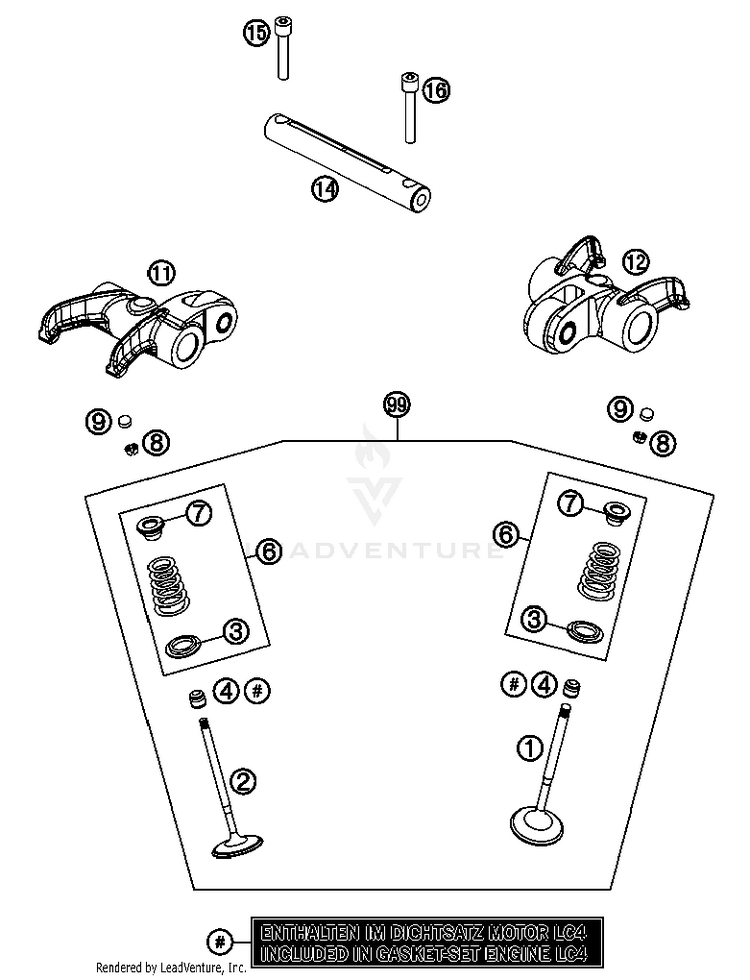 Valve Drive 690 Enduro Engine - 2012 Schematic