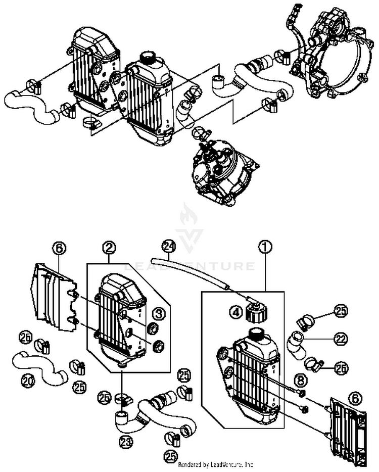 Cooling System 50 SX MINI Engine - 2015 Schematic