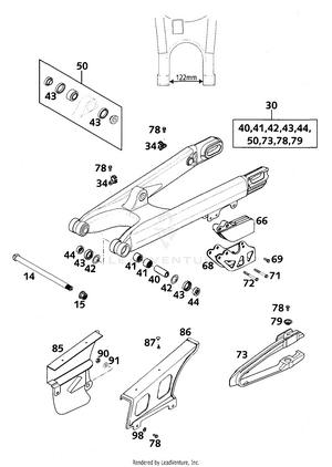 Swingarm, Chain Guard Schematic