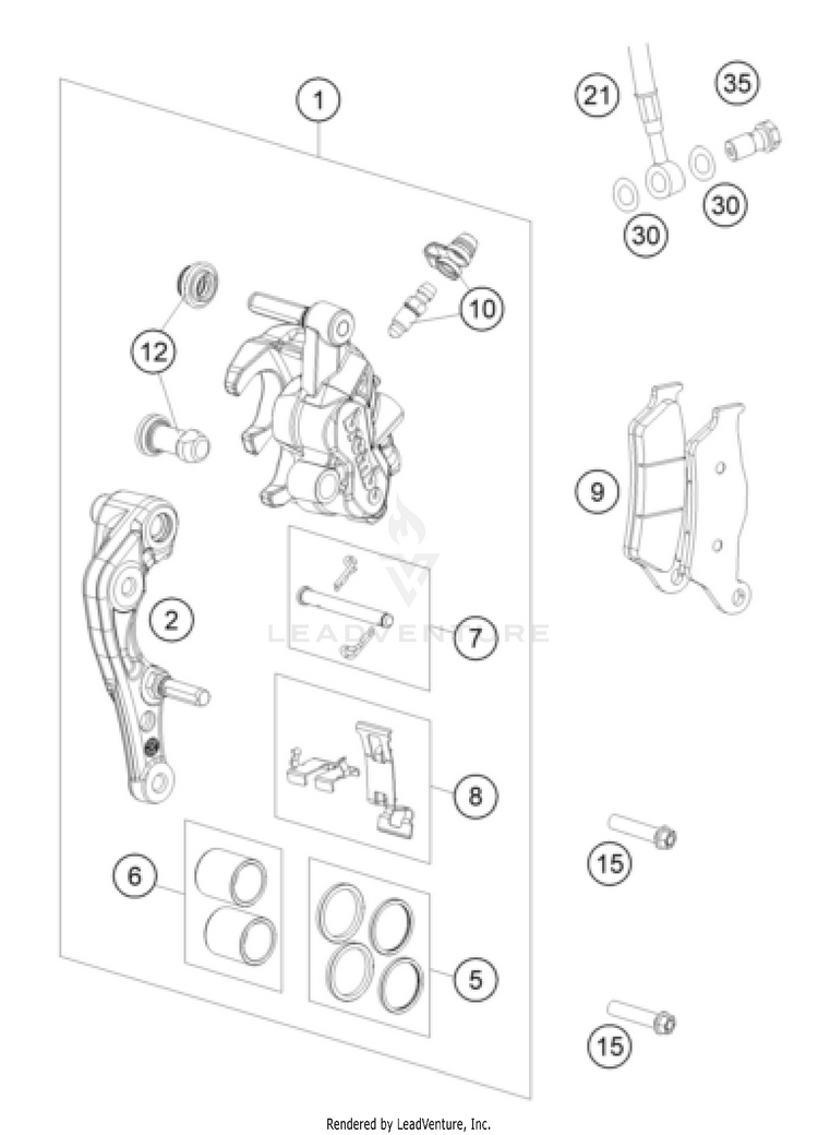 Bremszange Vorne 300 XC-W FACTORY EDITION CHASSIS - 2025 Schematic