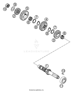 Transmission I - Main Shaft Schematic