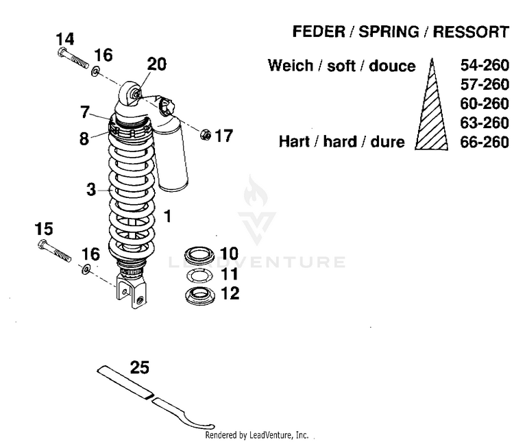 Shock Absorber 620 RXC-E Chassis - 1997 Schematic