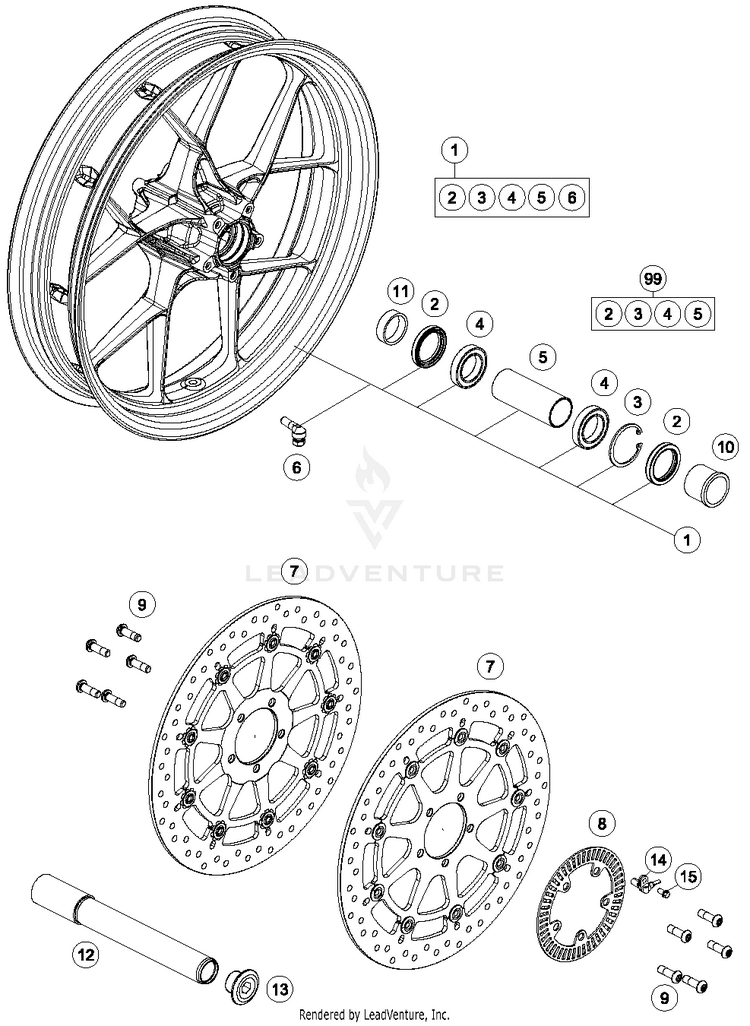 Front Wheel 1290 SUPERDUKE R BLACK Chassis - 2015 Schematic