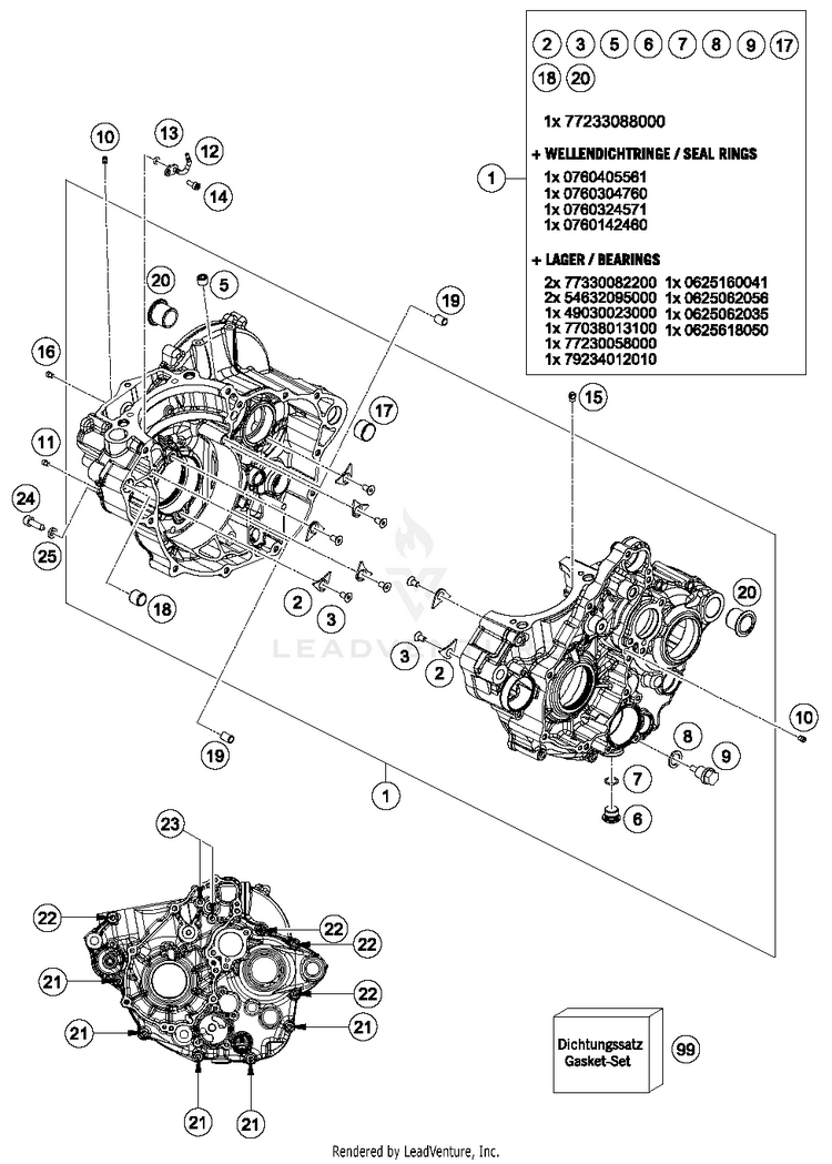 Engine Case 350 SX-F ENGINE - 2018 Schematic