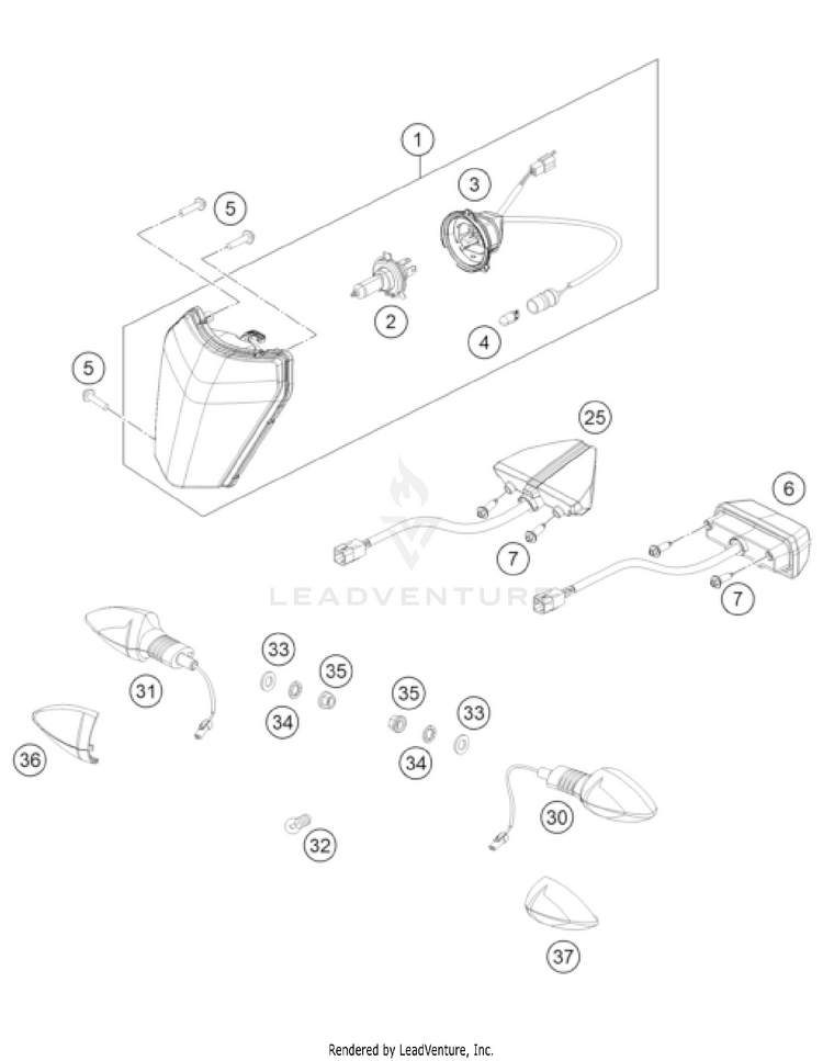 Lighting System 350 EXC-F US CHASSIS - 2022 Schematic