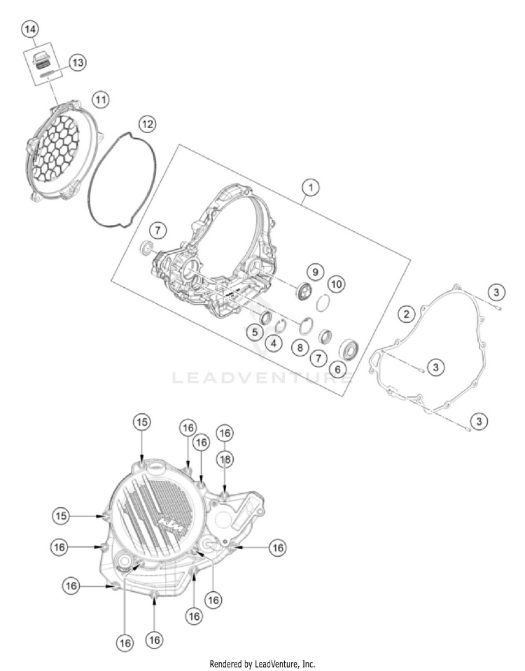 Clutch Cover 250 SX-F ENGINE - 2025 Schematic