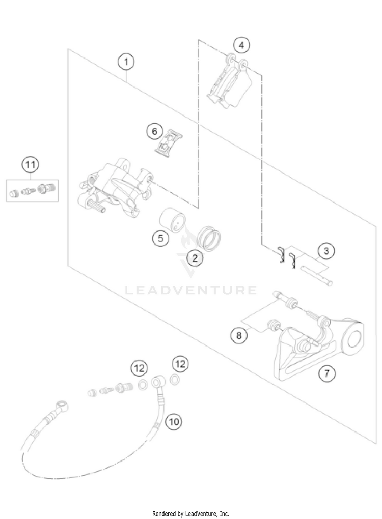 Rear Brake Caliper 500 EXC-F CHASSIS - 2023 Schematic