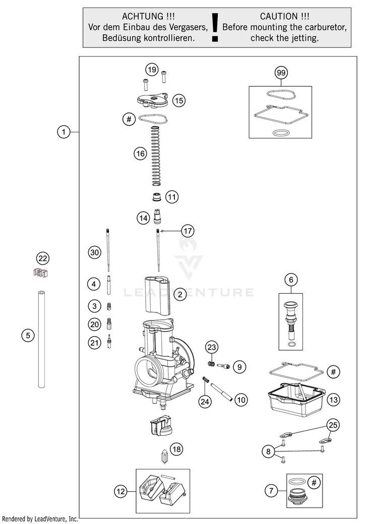 Carburetor 300 XC ENGINE - 2018 Schematic