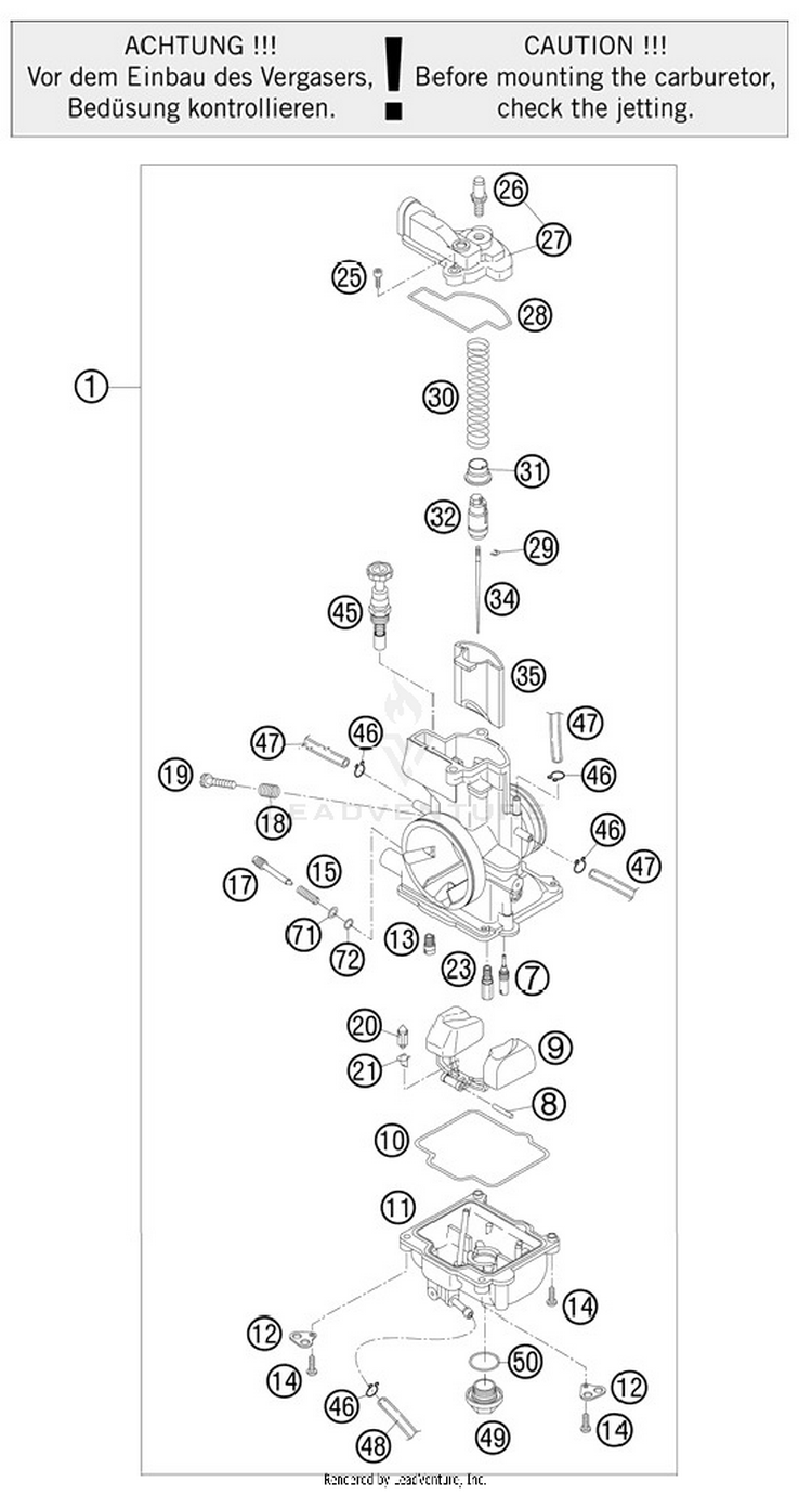 Carburetor 250 SX Engine - 2012 Schematic