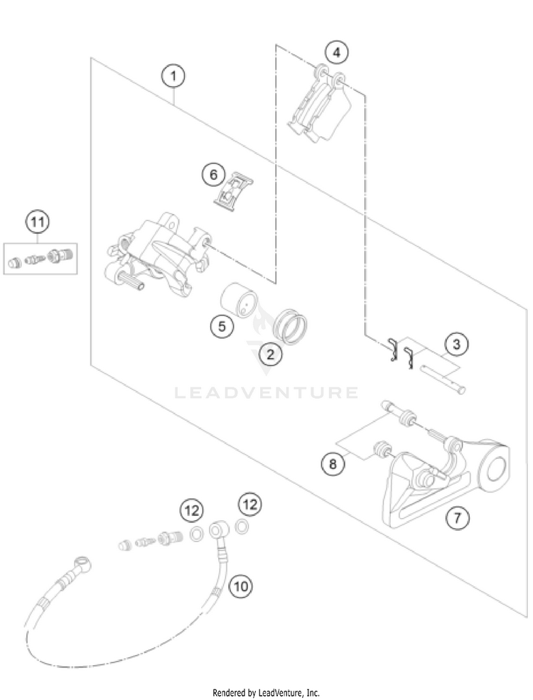 Rear Brake Caliper 150 XC-W CHASSIS - 2023 Schematic