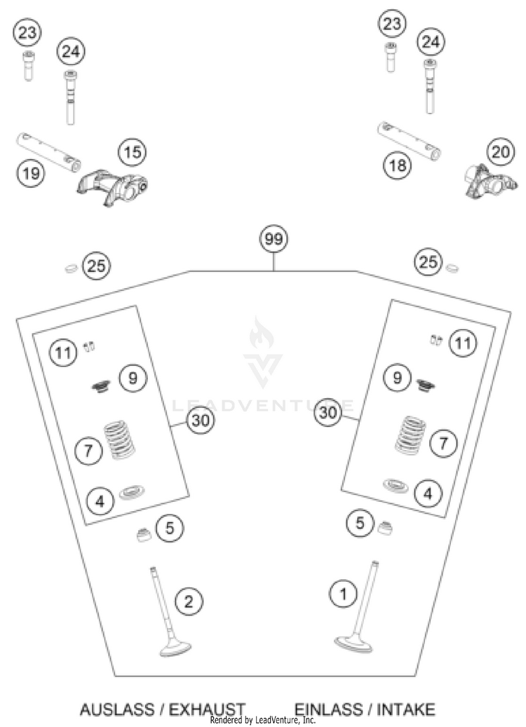 Valve Drive 450 SX-F / XC-F ENGINE - 2024 Schematic