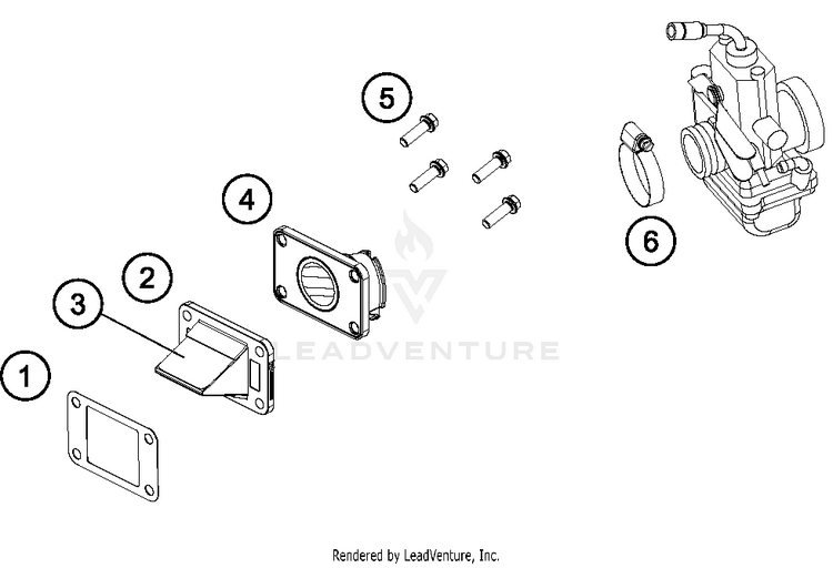 Reed Valve Case 65 SX ENGINE - 2017 Schematic