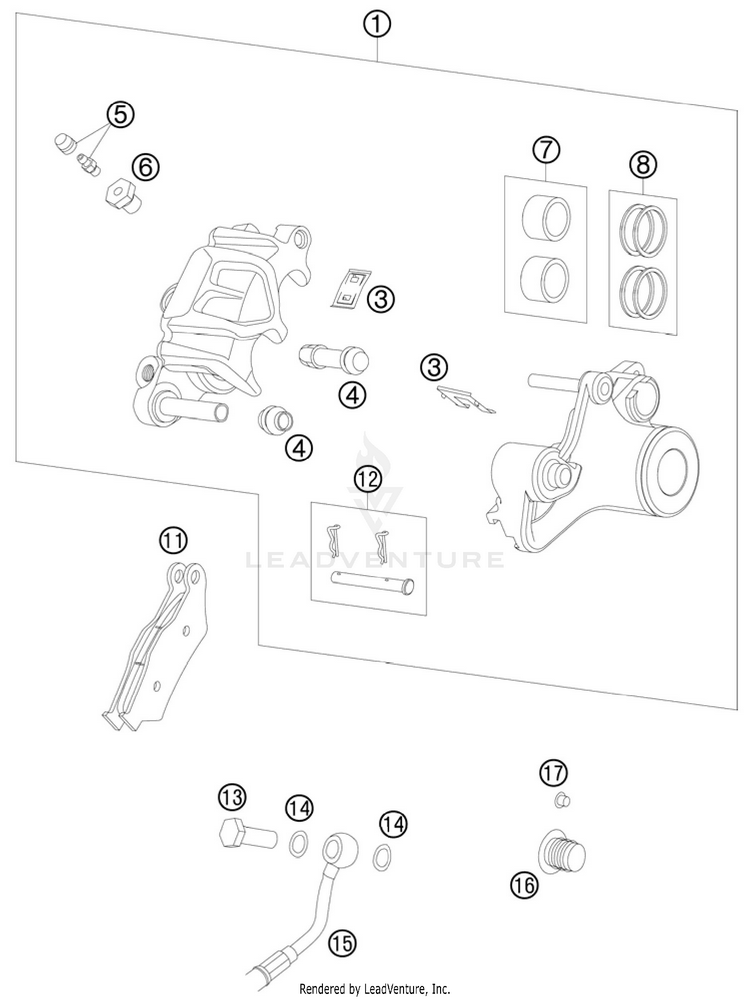 Brake Caliper Rear Schematic