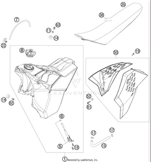 Tank, Seat, Covers Schematic