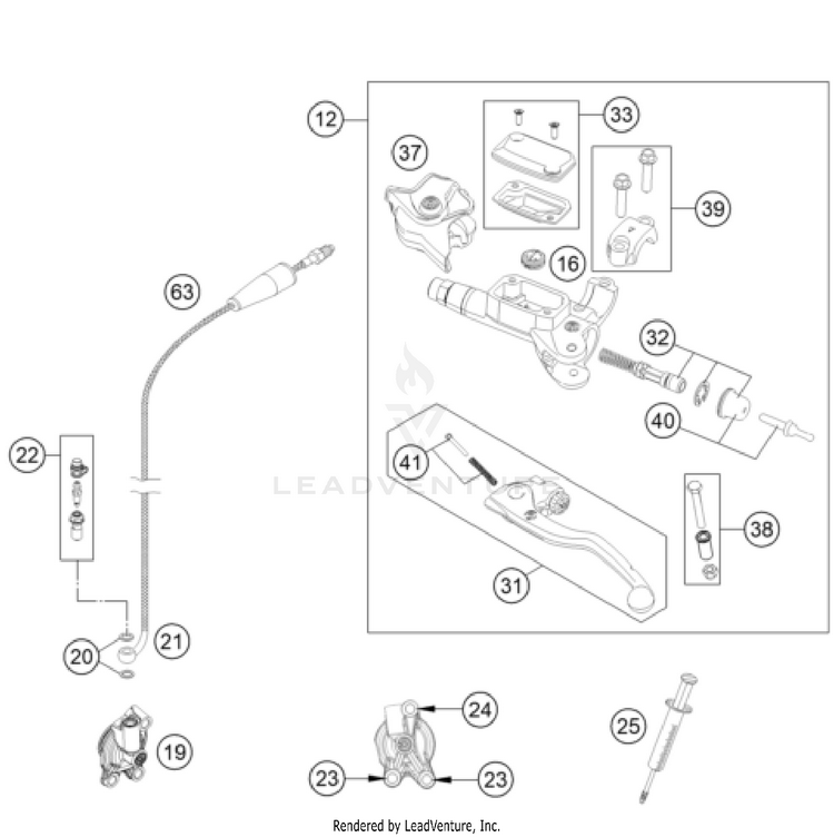 Clutch Control 150 XC-W US ENGINE - 2024 Schematic