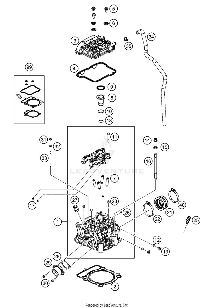 Cylinder Head 350 SX-F ENGINE - 2020 Schematic