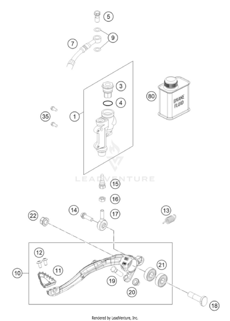 Rear Brake Control 250 SX-F CHASSIS - 2026 Schematic