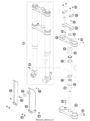 Front Fork, Triple Clamp Schematic