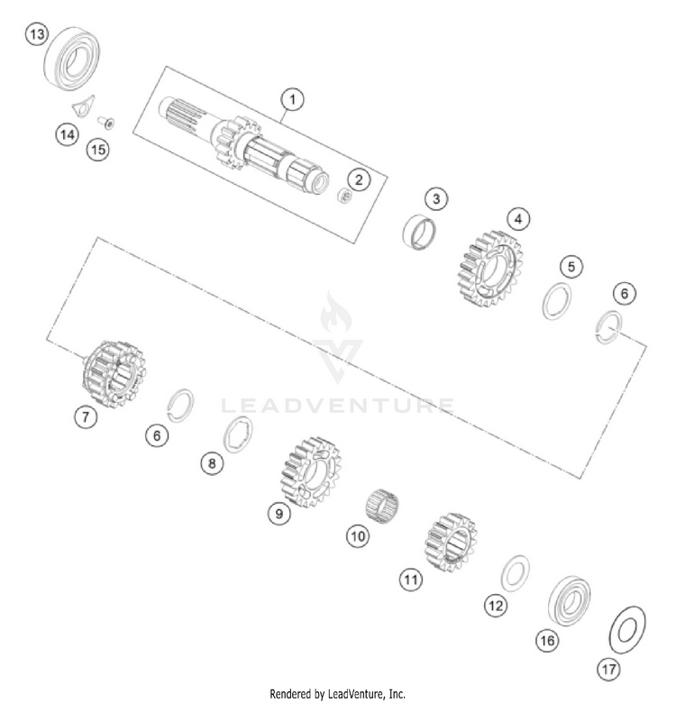 Transmission I - Main Shaft 250 SX ENGINE - 2026 Schematic