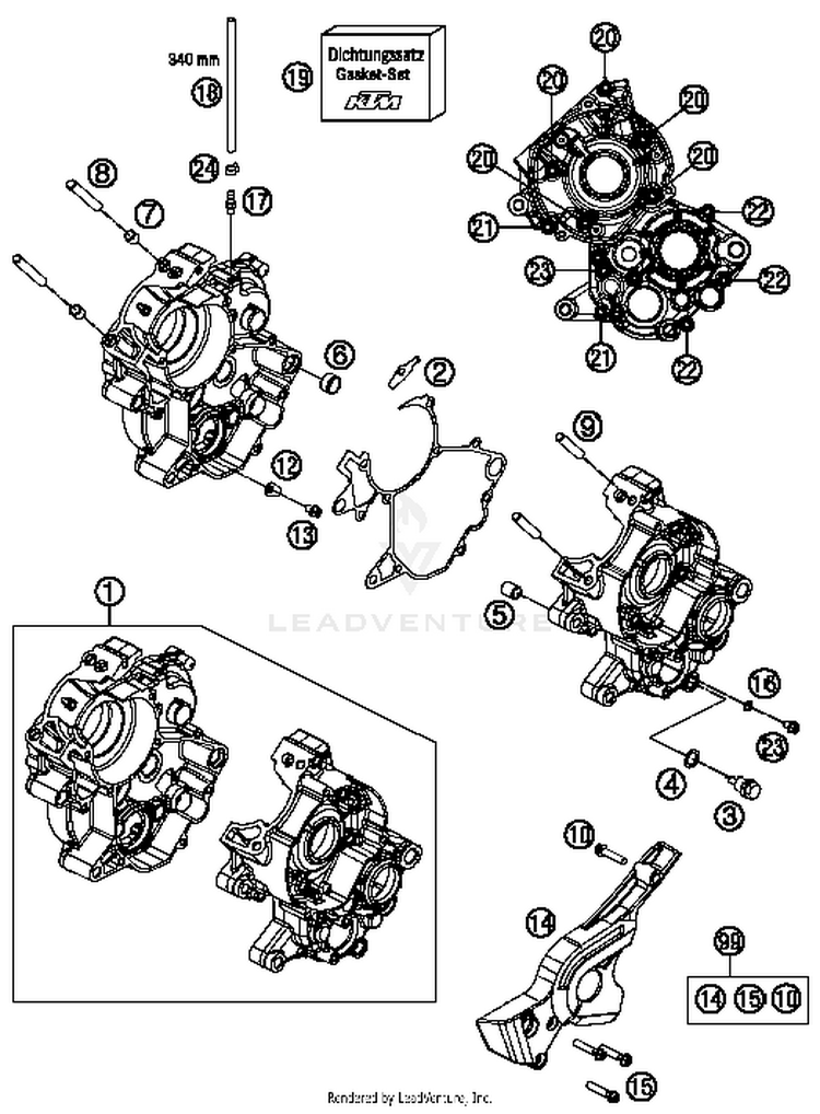 Engine Case 65 SX ENGINE - 2017 Schematic