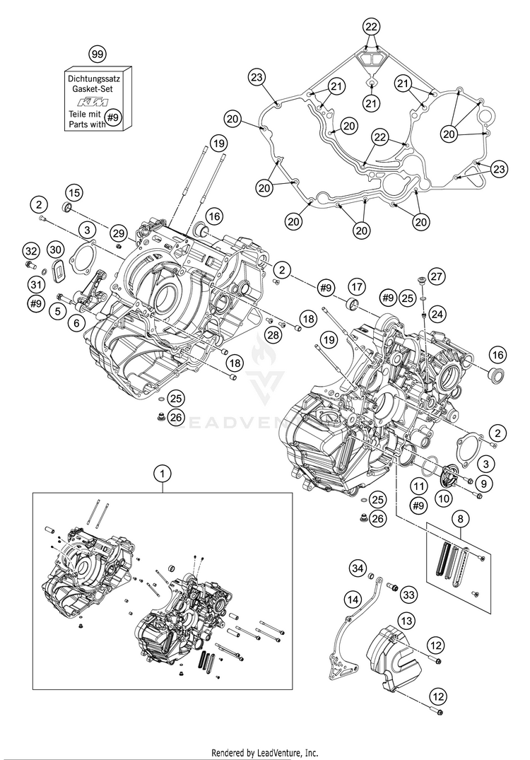 Engine Case 1290 SUPER ADVENTURE R ENGINE - 2019 Schematic