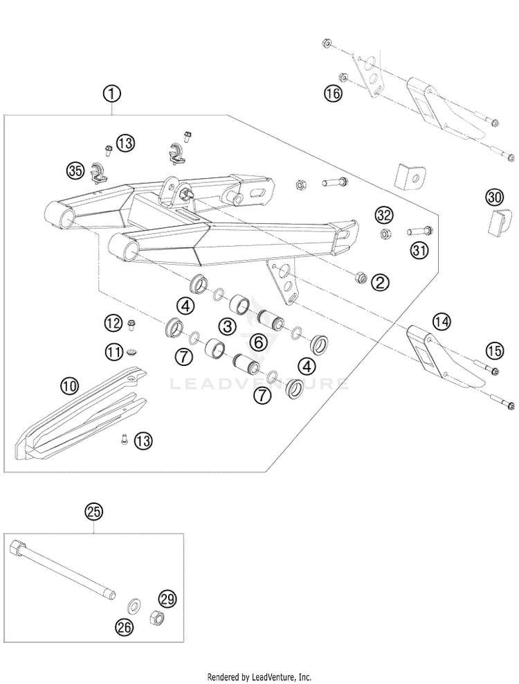 Swing Arm 65 XC Chassis - 2009 Schematic
