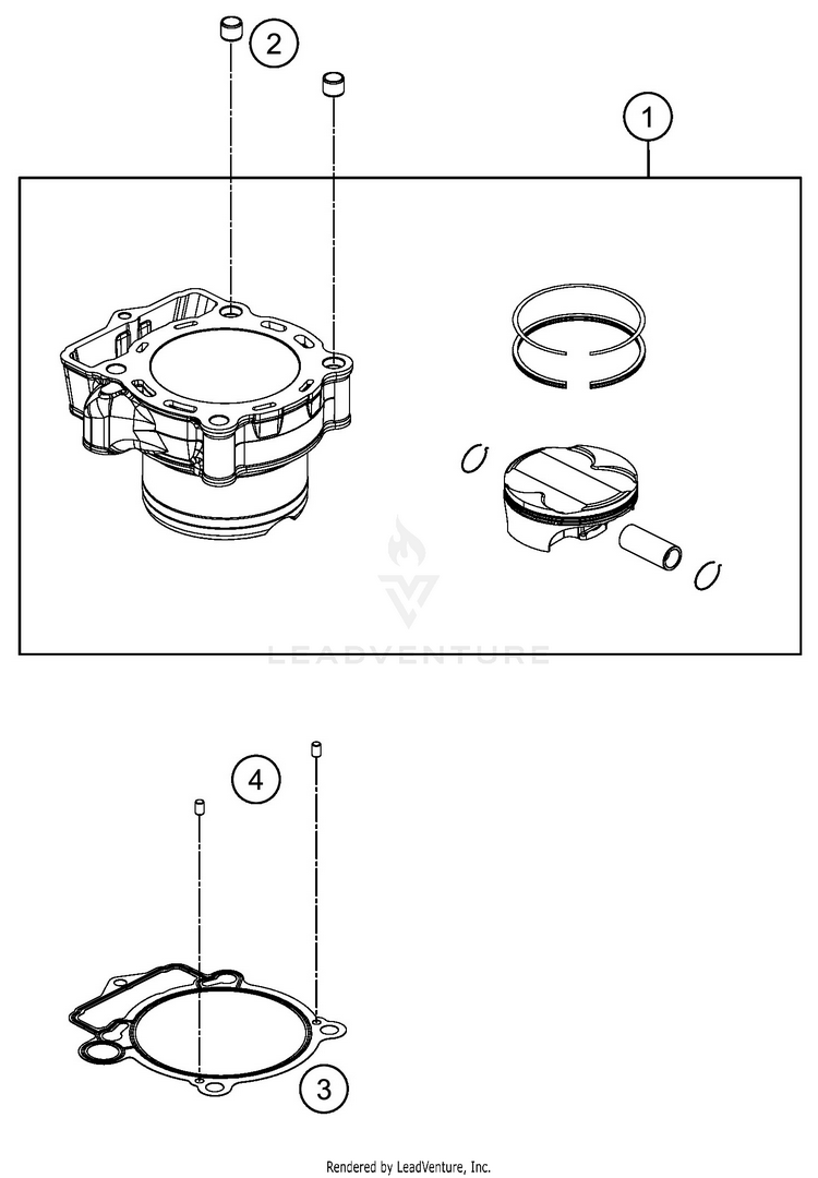 Cylinder 350 SX-F ENGINE - 2020 Schematic