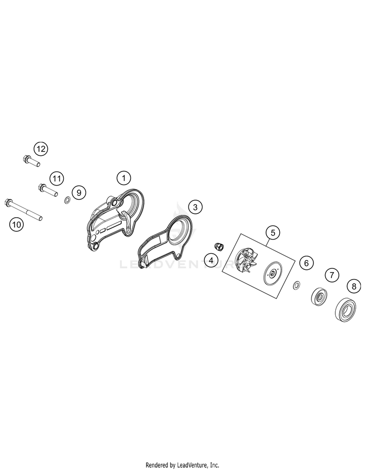 Water Pump 250 XC-W TPI Engine - 2021 Schematic
