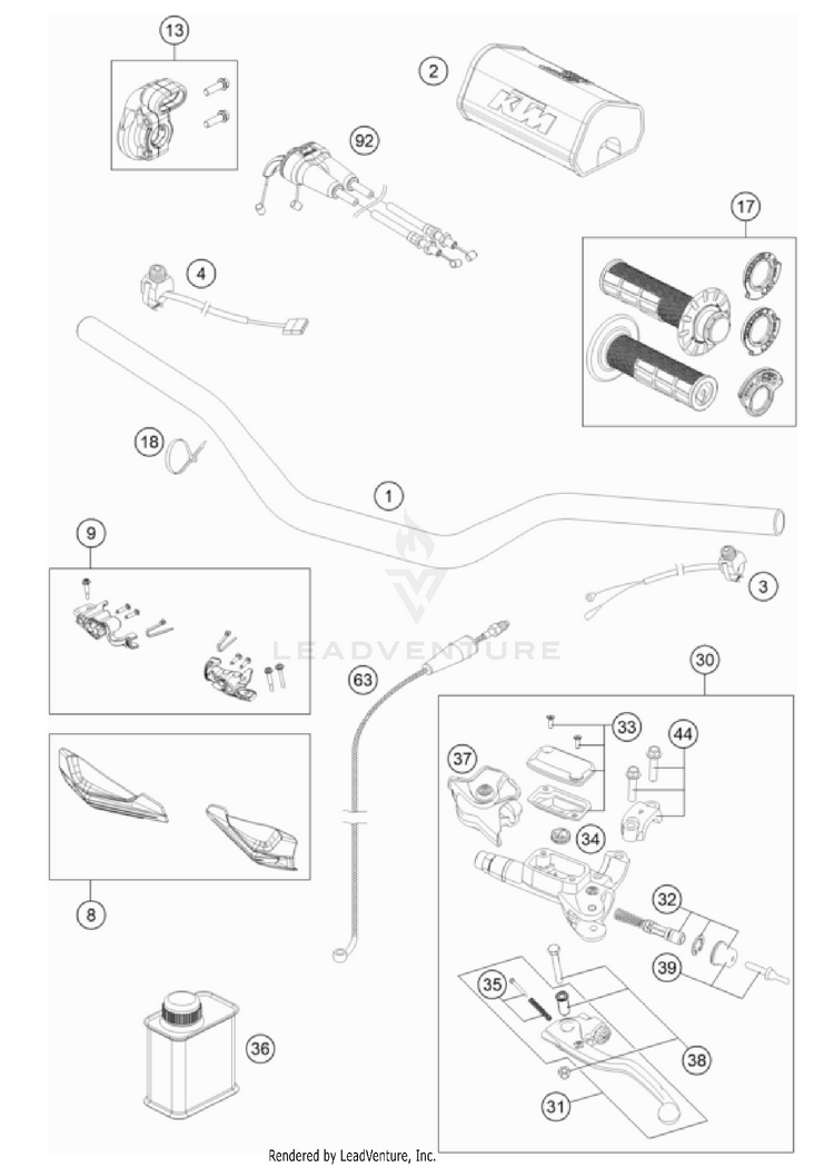 Handlebar, Controls 300 XC TPI US CHASSIS - 2022 Schematic