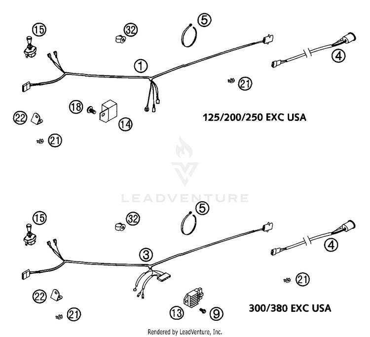 Wiring Harness (Usa) 250 EXC Chassis - 2002 Schematic