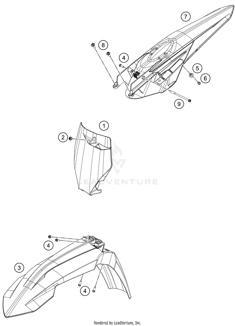 Mask, Fenders 250 XC TPI Chassis - 2021 Schematic