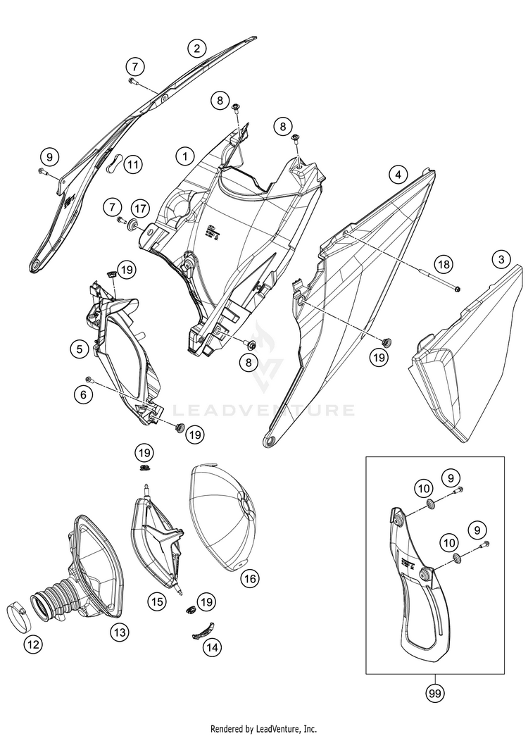 Air Filter 450 XC-F Chassis - 2021 Schematic