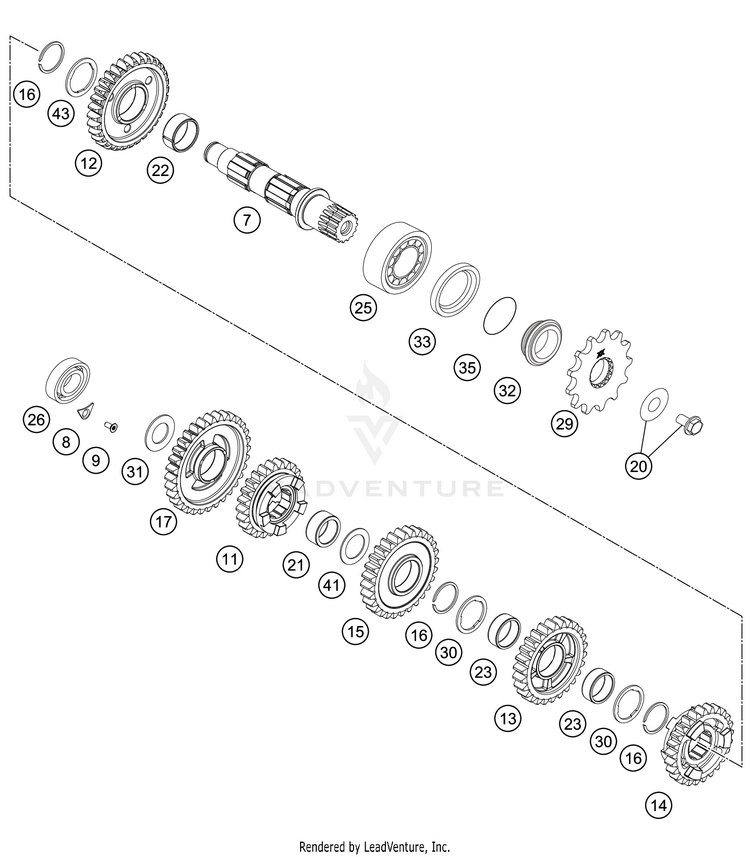 Transmission Ii - Countershaft 350 XC-F Engine - 2021 Schematic
