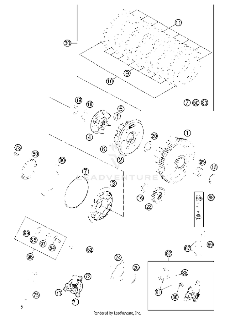 Clutch 350 EXC-F Engine - 2013 Schematic