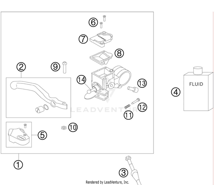 Hand Brake Cylinder 50 SX Mini Chassis - 2011 Schematic