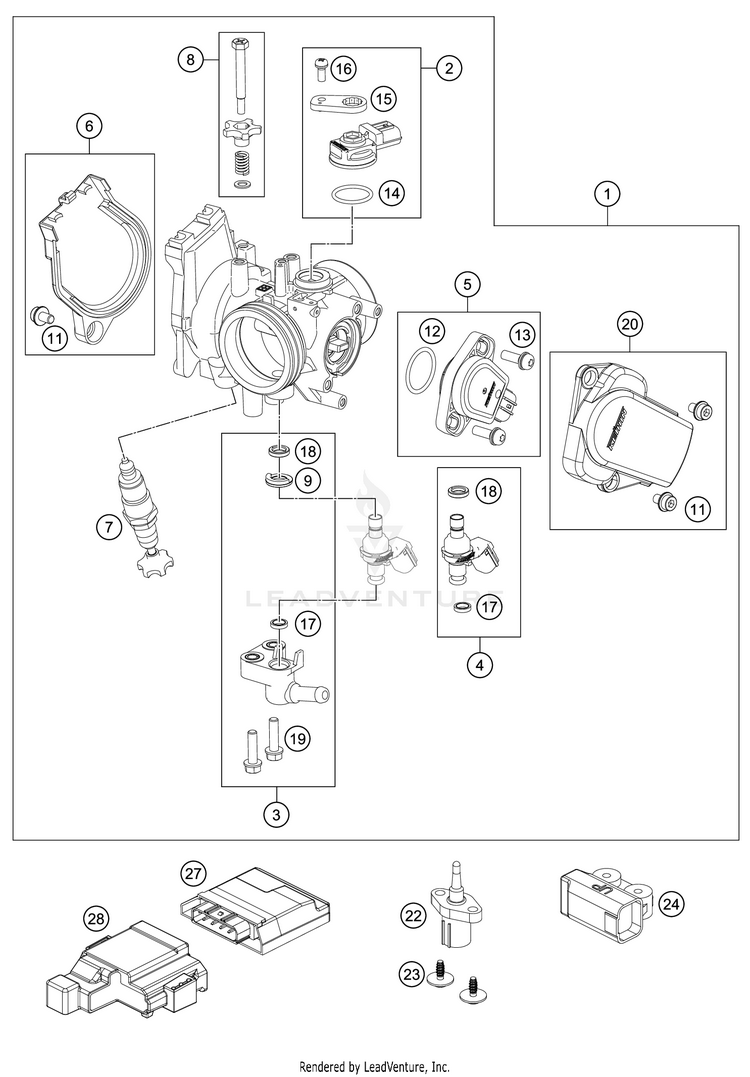 Throttle Body 450 XC-F Engine - 2021 Schematic