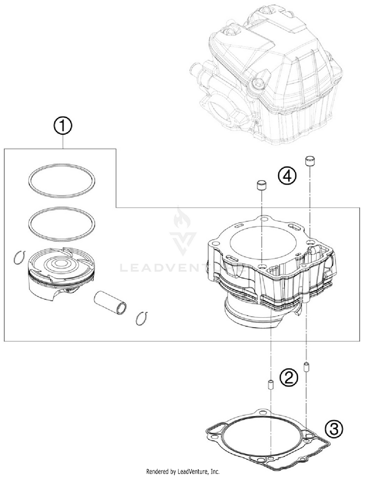 Cylinder 500 EXC Engine - 2012 Schematic