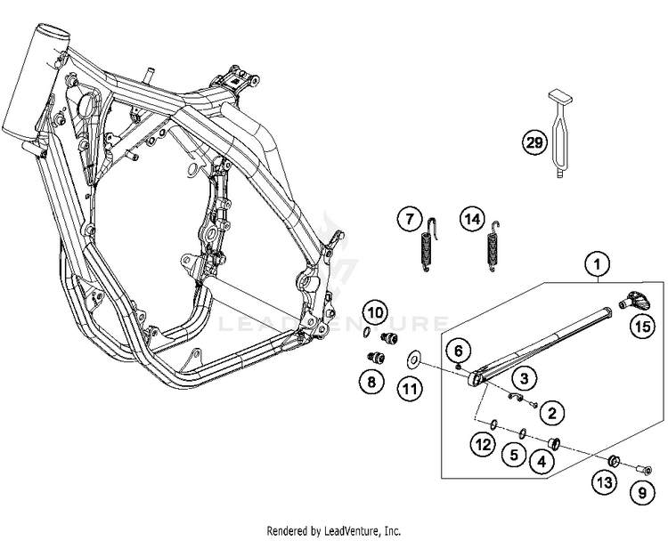 Side / Center Stand 350 XCFW SIXDAYS Chassis - 2015 Schematic