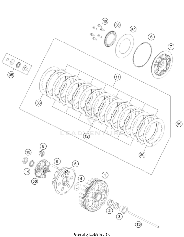 Clutch 450 SX-F / XC-F ENGINE - 2024 Schematic