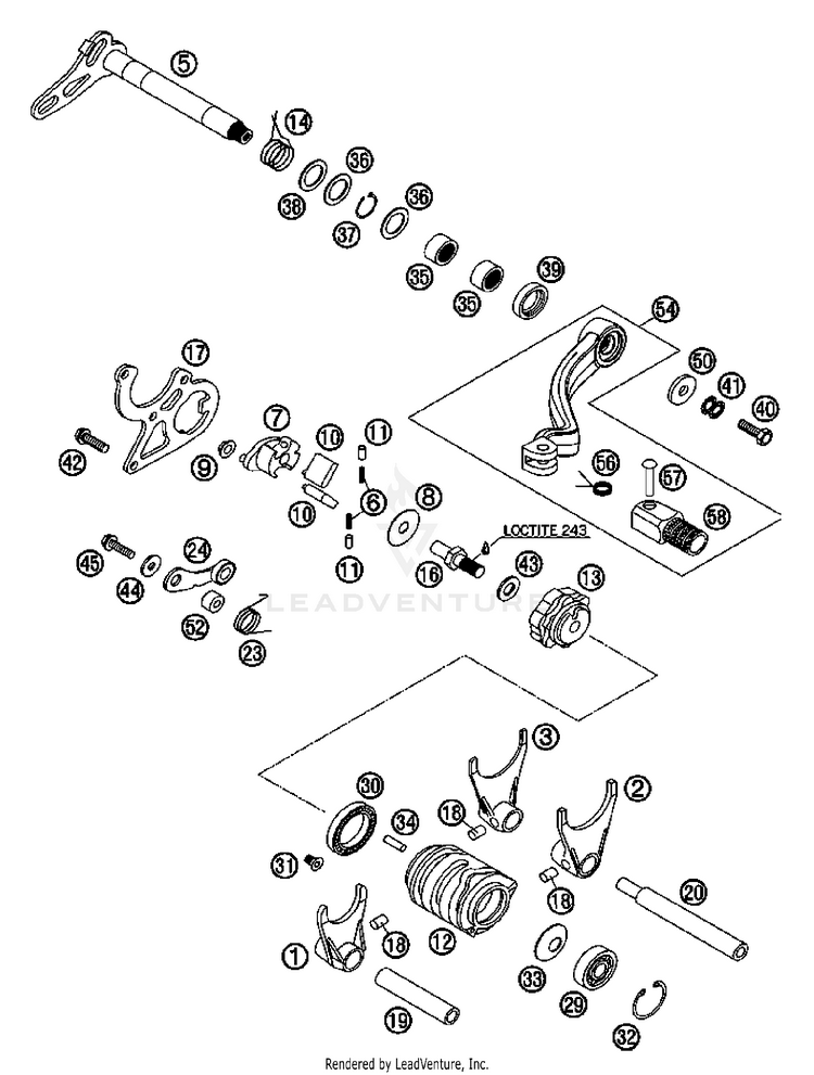 Shifting Mechanism 200 XC Engine - 2007 Schematic