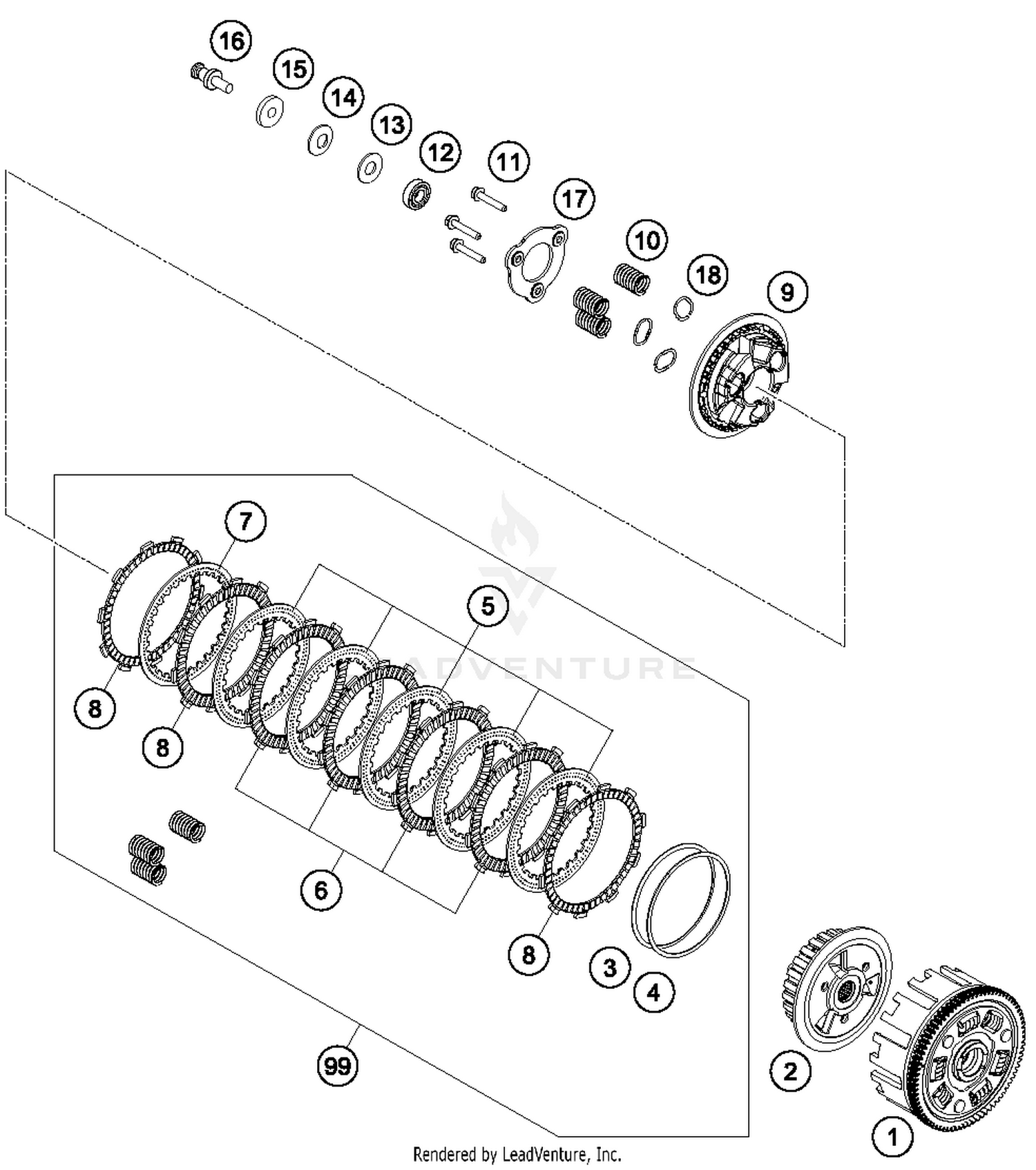 duke 390 clutch plate price