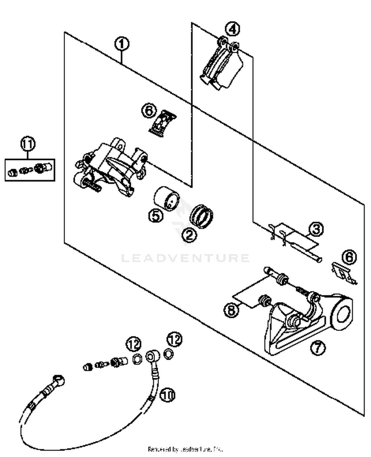 Brake Caliper Rear 450 SXF FACTORY EDITION Chassis - 2016 Schematic