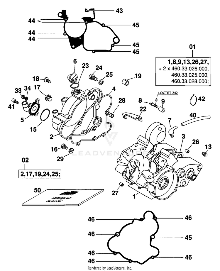 Engine Case 65 SX Engine - 2000 Schematic